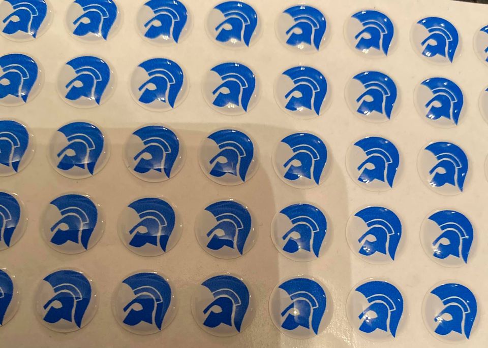 Trojan Head Blue And White Background Hankie Pin 10MM